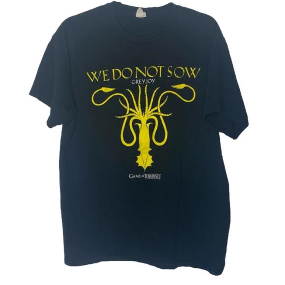 𝅺GAME of Thrones Mens Shirt T-Shirt Greyjoy “We do not Sow” size L large kraken - Picture 1 of 8